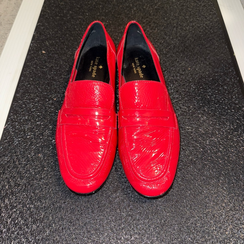 Kate Spade Glossy Red Loafers
